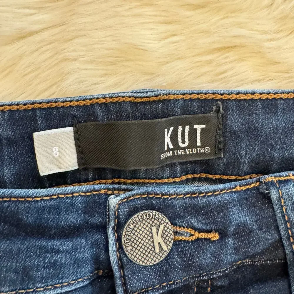 Kut From The Kloth Connie Ankle Skinny Raw Hem High-Rise Denim Jeans 8